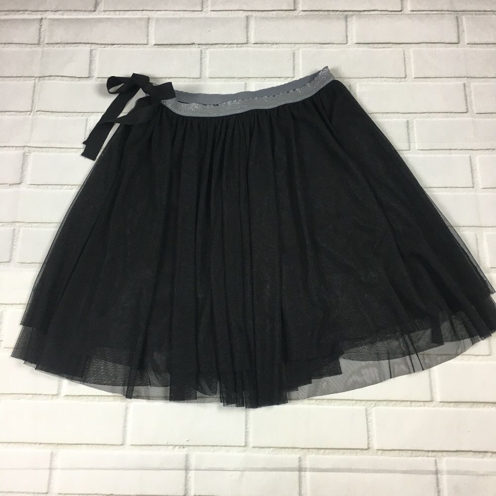Womens Cute Black Tulle Knee Length Skirt size 8 Costume Cosplay